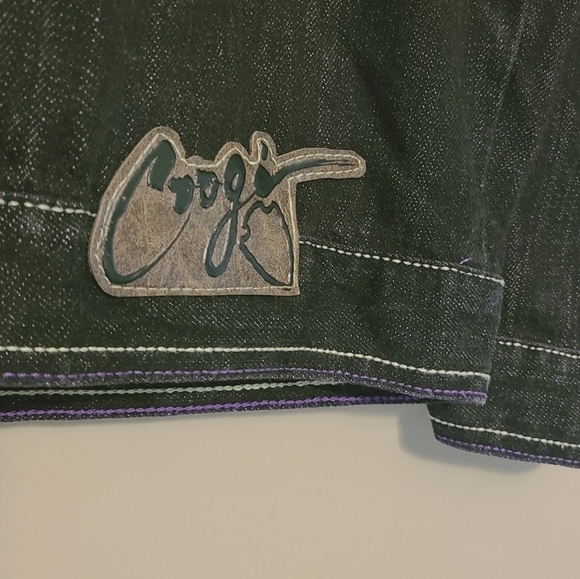Coogi Australia | Youth Size Black Graphic Denim Jacket (Size 14/16) - Picture 8 of 15